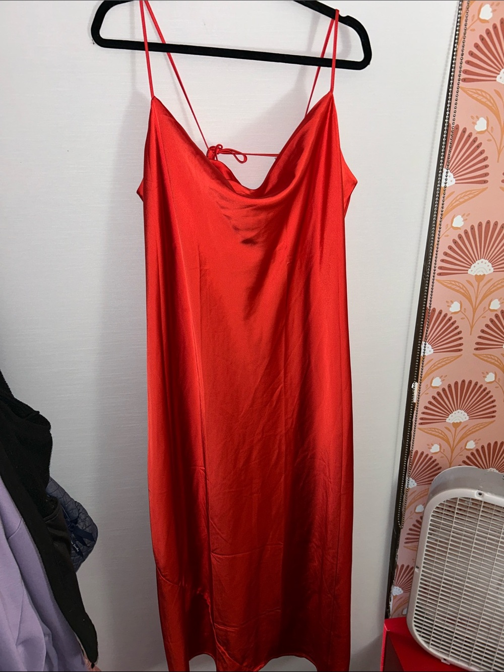 NWT Old Navy Red Satin Cowl Slip Dress